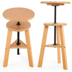 Adjustable Drafting Stool for Artists & Adults, 19"-26" Height Solid Beech  Art Stool for Studio, Swivel Drafting Chair for Drawing, Home Use, Office, Kitchen