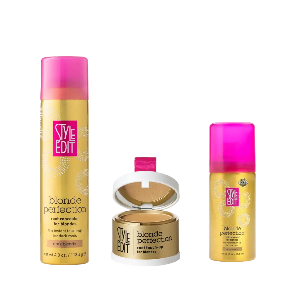 Style Edit Blonde Root Touch Up Powder and Spray | – Instant Gray Root Concealer for Hairline, Temples, and Part – Lightweight, No-Residue Root Coverage – Made in the USA - Salon Quality temporary hair dye