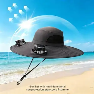 Multi-color sun hat with built-in fan for both men and women cooling outdoor protection