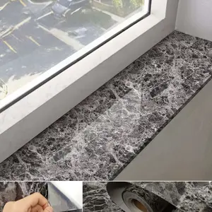 Ultra-Thick Vinyl Self-Adhesive Wallpaper, Waterproof Oilproof Removable No Glue Stick, Bathroom Kitchen Use, Marble Backsplash Wallpaper, Brick Stone Wood Texture