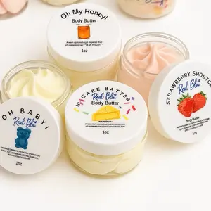 Real Blew Body Butter Sample Pack for Dry Skin – Try 4 Bestselling Scents (Baby Powder, Vanilla Cake Batter, Strawberry Shortcake, Oatmeal Milk & Honey)