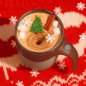 Automatic Magnetic Self Stirring Coffee Mug Rechargeable Stainless Steel Insulated Mixing Cup with Lid for Coffee Milk Tea Hot Chocolate and Protein Powder Christmas Gift