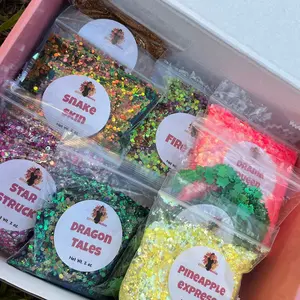 Glitter Maniac Maniac Glitter Box - 7 Unique Glitter Colors & Shapes for DIY Crafts & Projects - Perfect for Sparkling Creations