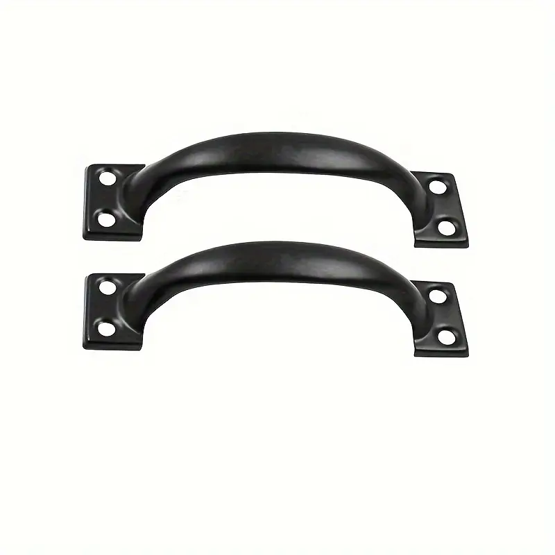 2pcs 5-in Black Recycled Iron Retro Barn Doorknobs - Durable Metal Kitchen Cabinet Pulls with Rustic Charm, Stylish Appearance for Farmhouse Vintage Doors, Wooden Home Decor