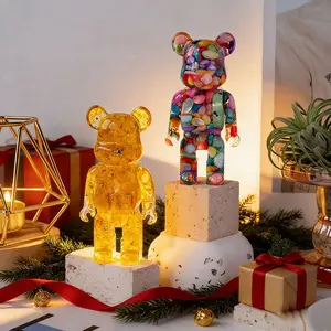 Handmade Crystal Resin Reiki Bear Figurine, Energy Healing Spiritual Amulet, Feng Shui Decor for Home & Office, Ideal Christmas Gift, Home Office Decoration