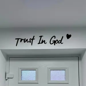 "Trust in God" Glitter Heart 3D Wall Sticker - Self-Adhesive Acrylic Mirror Decor with Inspirational Quote, Perfect for Bedroom, Office & Holiday Party Decoration