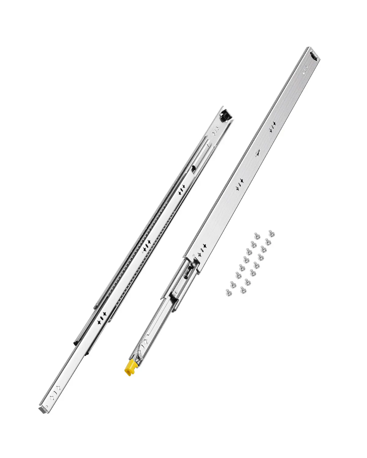 【summerfinds】VEVOR 2-Piece Hardware Full Extension Ball Bearing Side Mount Drawer Rails, 16-60 in Sizes, 250 lbs Heavy Duty Weight Limit, Locking Mechanism (Father's Day Gift), All Steel Sliders