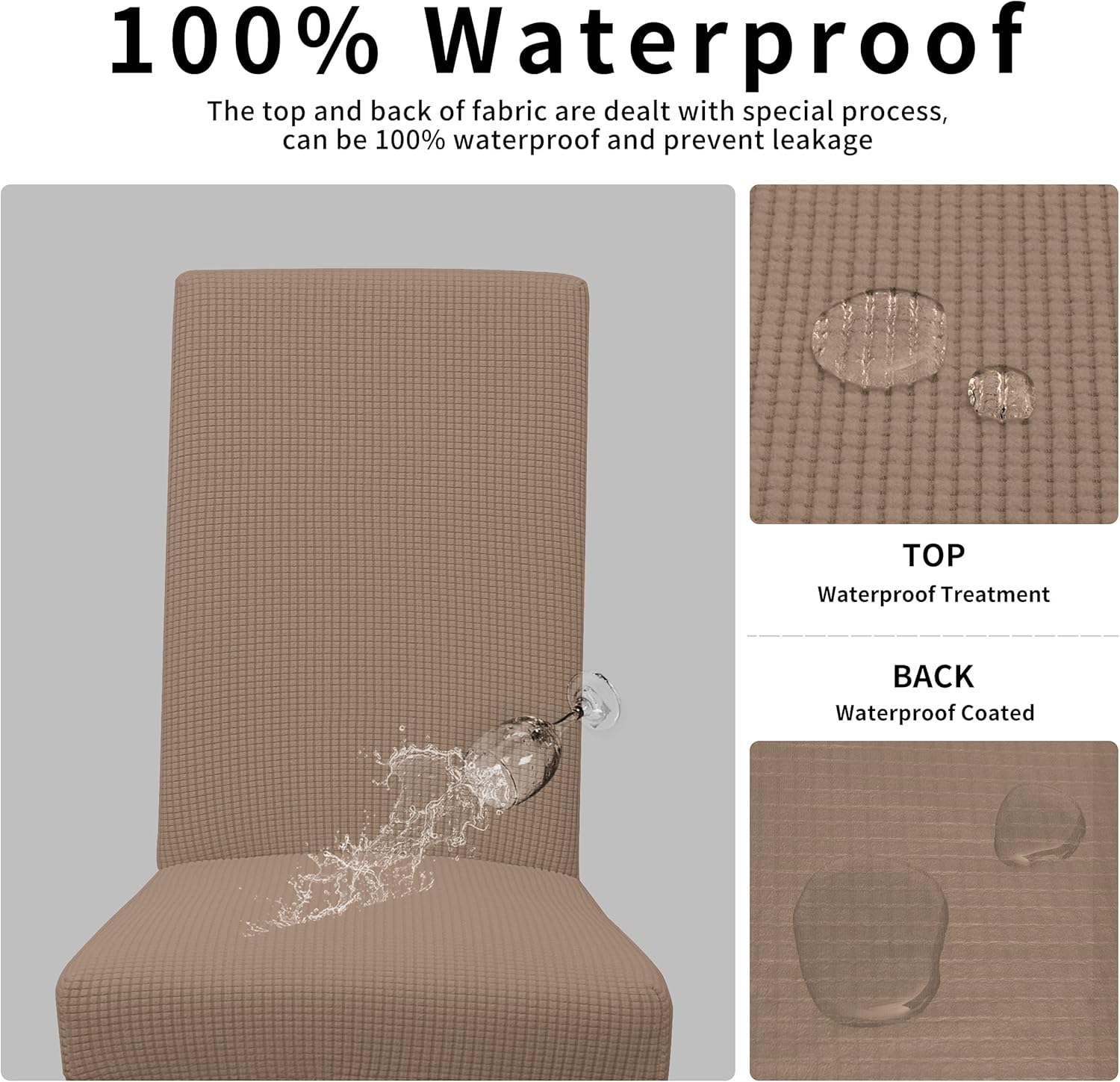 NILUOH Waterproof Dining Room Chair Cover Set of 4, Stretch Jacquard Parson Chair Slipcover Removable Washable Chair Protector for Home, Restaurant, Banquet NILUOH Waterproof Dining Room Chair Cover Set of 4, Stretch Jacquard Parson Chair Slipcover Removable Washable Chair Protector for Home, Restaurant, Banquet