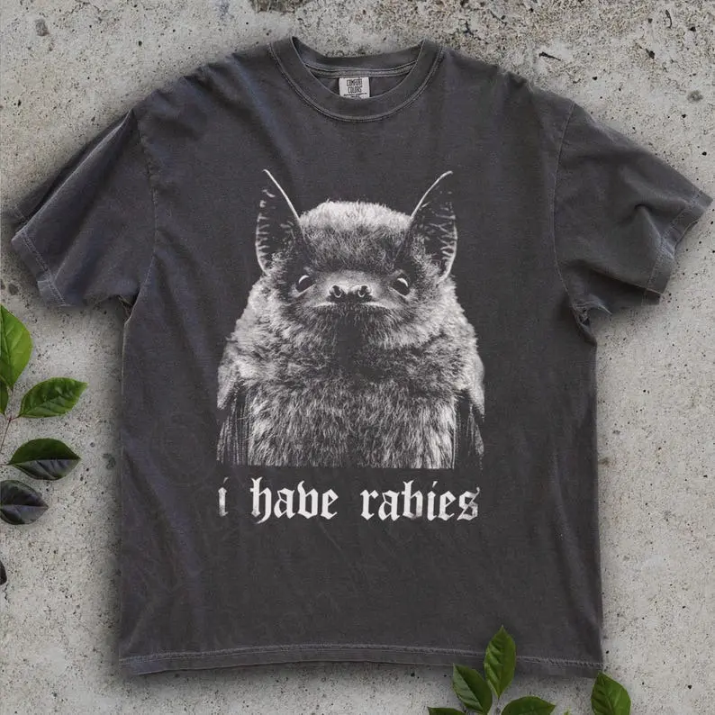 I Have Rabies Bat Shirt T-shirt, Grunge Y2k Vintage