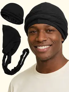 Unisex Dual-Layer Smooth Lining Snood Hat, Casual Daily Use Headscarf Cap, Comfortable Knitted Design, Perfect for All Seasons