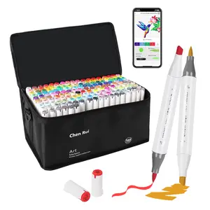 168 Colors Alcohol Markers Brush Tip with Free App, Chen Rui Dual Chisel & Brush Tips Alcohol Based Markers for Adults Coloring, Alcohol Brush Pens for Drawing, Painting, Illustration, Sketching