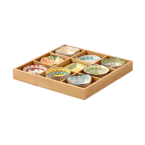 KAWASIMAYA Nine-grid Tray Hot Pot Grid with Small Plates