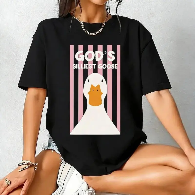God's Silliest Goose Retro Washed Christian T-Shirt, Funny Duck Graphic Faith Tee