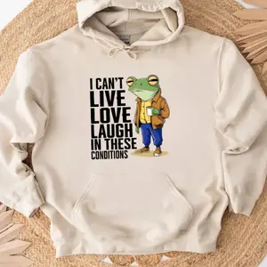 Adorable Frog Hoodie with Witty Quote,Frog Sweatshirt