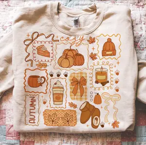 Cozy Season Sweatshirt, Preppy Fall Bow Pumpkin Pullover, Girly Autumn Sweater, Cute Lace Cozy Season Top