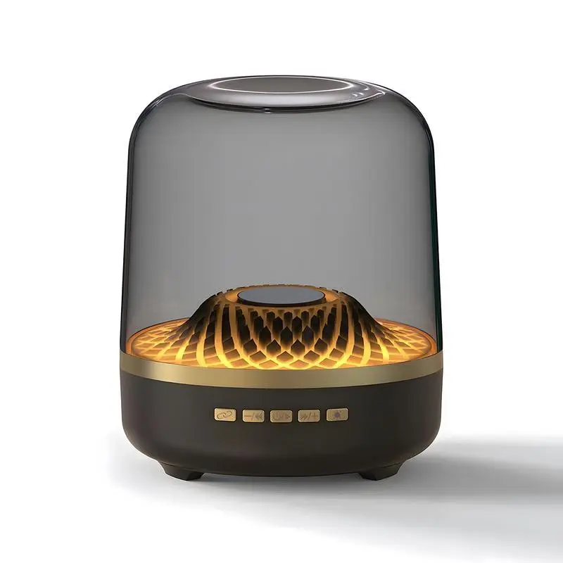 5th Glass Bluetooth-compatible Speaker, 3D Surround Sound Subwoofer, Colorful Atmosphere Light, Home High Volume Rechargeable Wireless Smart Speaker, Multifunctional Wireless Speaker