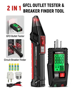 All-in-One AC Circuit Breaker Finder Kit– 2-Piece Alert LCD Display Voltage Tester Set with Breaker Finder & GFCl Outlet Tester, NCV Function, Flashlight, Portable Electrical Circuit Detector Tool for Home & Professional Use