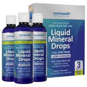 Liquid Mineral Drops - Trace Mineral Supplement | Full Spectrum Minerals | Ionic Liquid Magnesium, Chloride, Potassium | Low Sodium | Energy, Electrolytes | 288 Day Supply, 8 fl oz (Pack of 3)