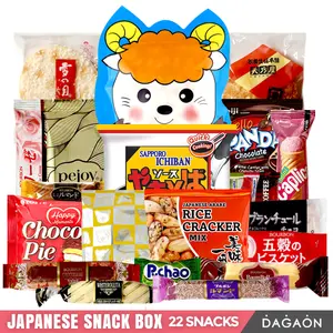 Japanese Snack Box - 22 Collection of Snacks. Includes Chips, Ramen, Individual Sized Biscuits, Cookies, Pies, Candies, Jellies & More - Assorted, Multipack, Gift, Sweet and Savory Korean