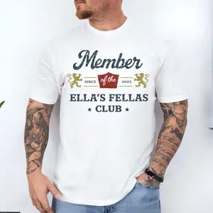 Ellas Fellas Club T Shirt | Western Rodeo Graphic Tee | Country Concert Inspired Typography | Vintage Cowboy Culture Design | Rustic Country Music Aesthetic | Trendy Gift Idea | Unisex Casual Graphic T Shirt