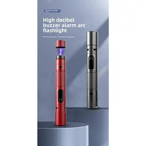 Super Bright LED Flashlight with Arc Plasma, Zoomable Rechargeable Torch with Strobe & SOS, Self Defense Flashlight for Outdoor & Home Use