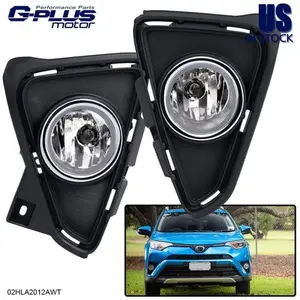Clear Fog Lights Lamps W/ Switch+Black Bezel Fit For 2016-2017 Toyota RAV4