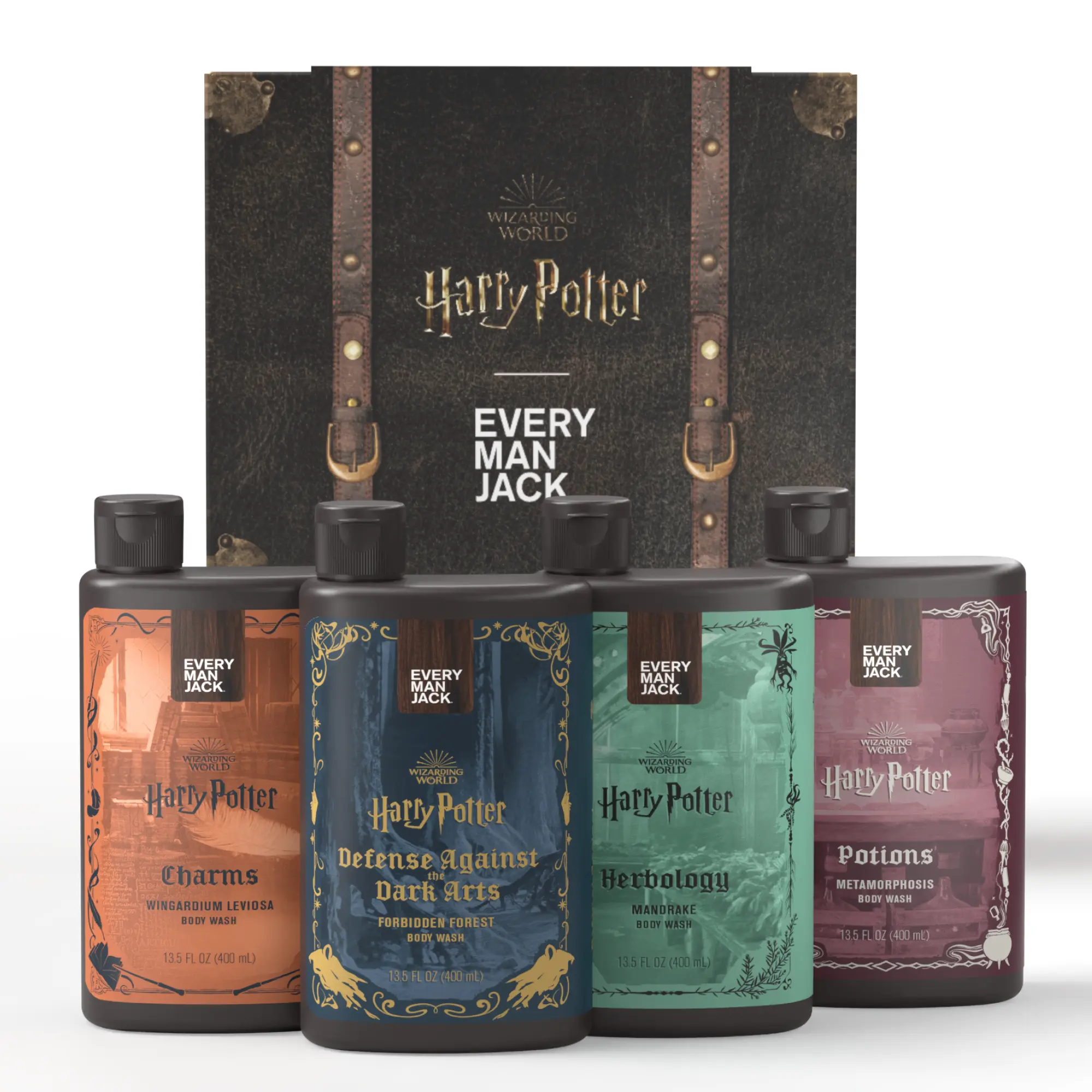 Every Man Jack Harry Potter Body Wash Collector’s Gift Set, Hydrating Dye, Phthalate and Paraben Free Bodywash – 4 x 13.5 Fl Oz