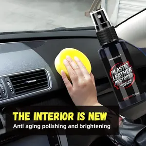 Nano-Crystal Car Interior Liquid, Interior Car Cleaner, Rejuvenates Plastics, Enhances Shine, Restores Yellowing, Scratches Removal, Tire Protector, Car Detailing Products