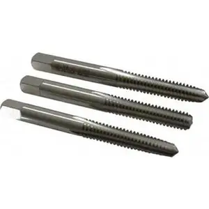 Cleveland Right Hand 3-Piece High Speed Steel Thread-Cutting Twist Drill Tap Set, 1/4-20 UNC, 4 Flute, Bottoming Plug & Taper, Bright Finish, 2.5" OAL