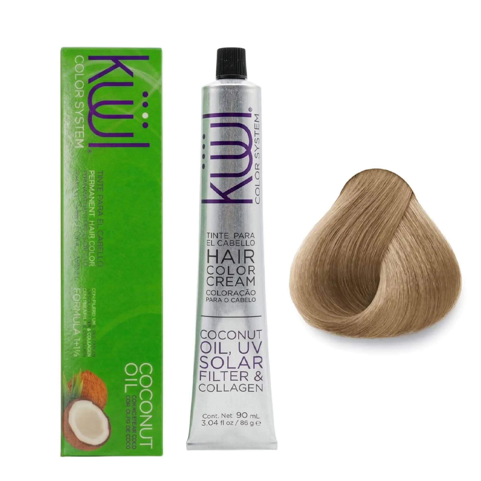 KUUL Color System Permanent Hair Color Cream - Very Light Ash Nacre 9.12 - 3.04 oz / 90 ml