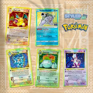 holographic pokemon rectangle vinyl sticker