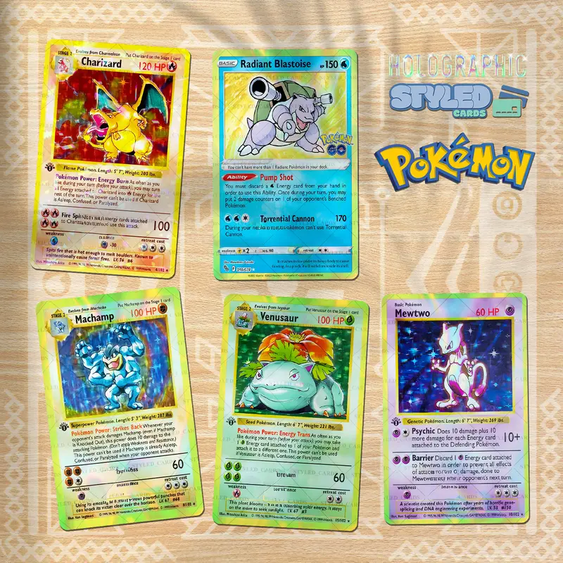 holographic pokemon rectangle vinyl sticker