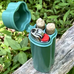 Portable Flip-Top Pre-Rolled Cone Storage Box, Compact Cylinder Design, Durable Plastic Bag, Ideal for Travel, Camping, Home Use, Durable Plastic Organizers