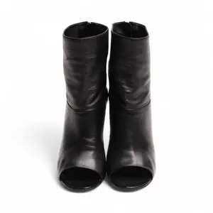 Chanel Vintage Open-Toe Ankle Boots With Pearl Detail, Black, EU 38