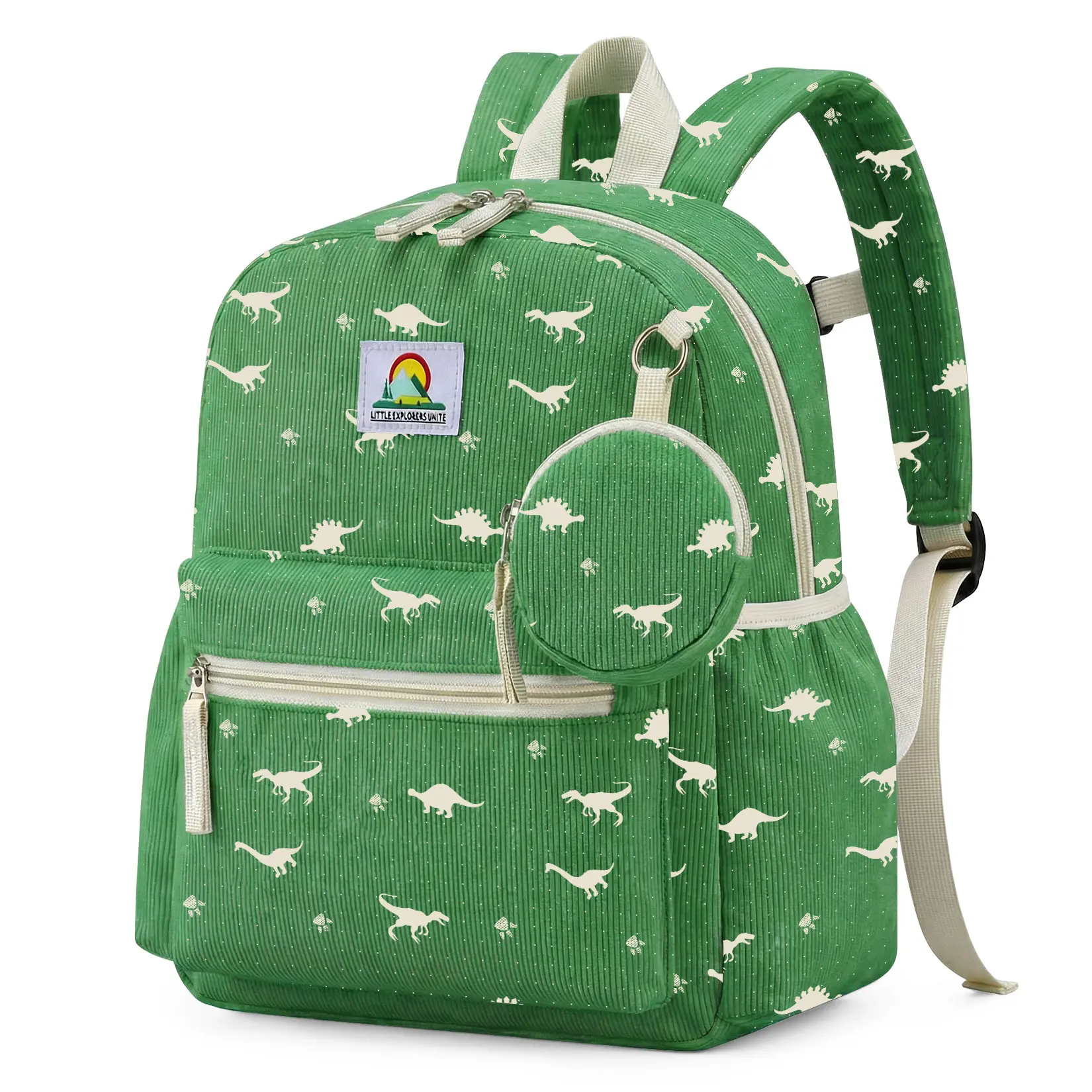 Corduroy Toddler Backpack for Girls 2-5: Strawberry Kids backpack for Girls - 13.5 inch Preschool Kindergarten Backpacks with Coin Purse