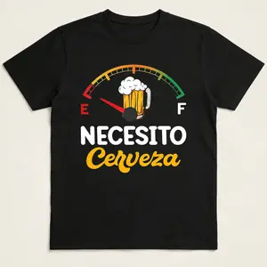 Celebrate with Beer Hilarious Necesito Cerveza T-Shirt Gift Unisex 100% Cotton Top-Grade Digital Print Comfortable & Vibrant Design