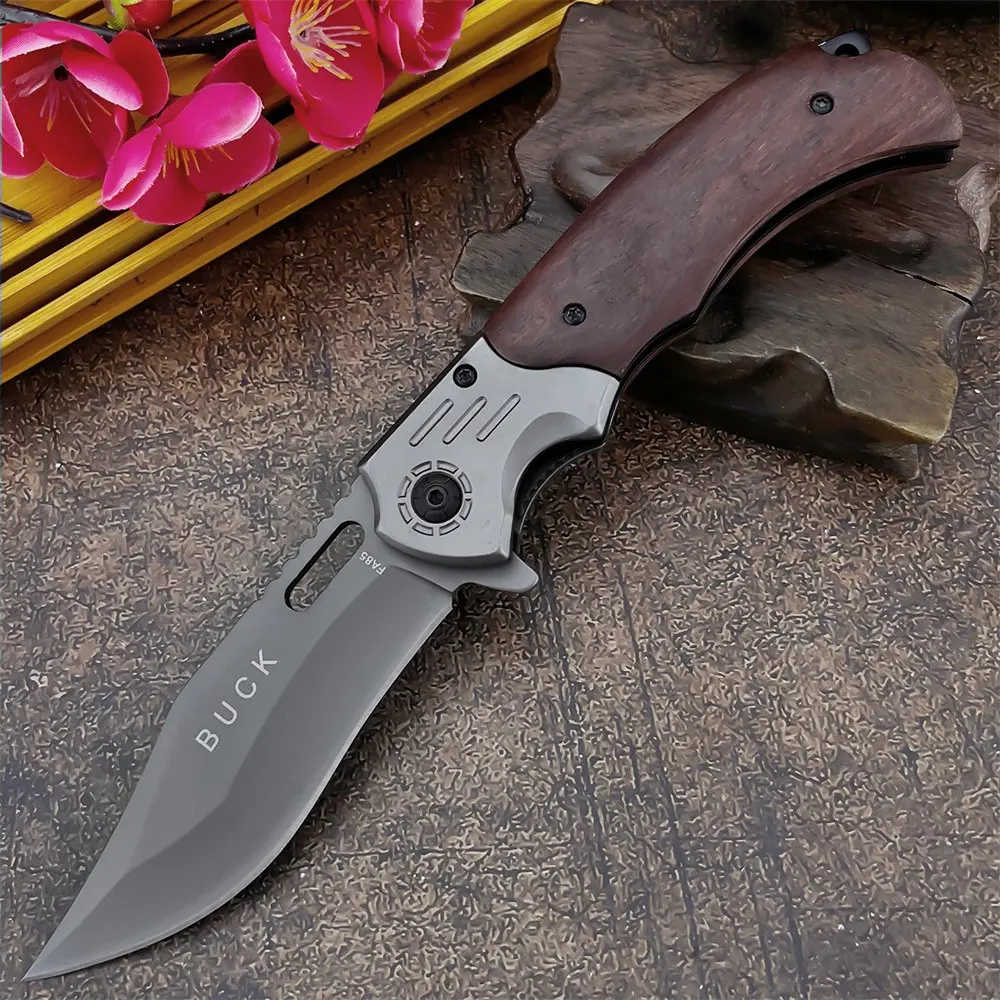 BK High-Quality Craftsmanship Folding Knife 5Cr13MoV steel blade 420 steel handle with inlaid colored wood Multi-purpose knife Outdoor Camping Knives for outdoor camping and fishing Essential practical tool for hiking Precision Camping Tool