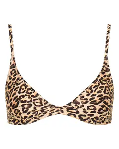Lucy Scoop Bikini Top - Leopard