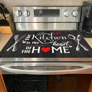 Soft Gas Stove Panel Protector Pad, Heart Pattern Design, Scratch Resistant, Easy to Clean, Multi-Purpose for Kitchen, Oven, Washer, Stove Pads, Kitchen Accessories