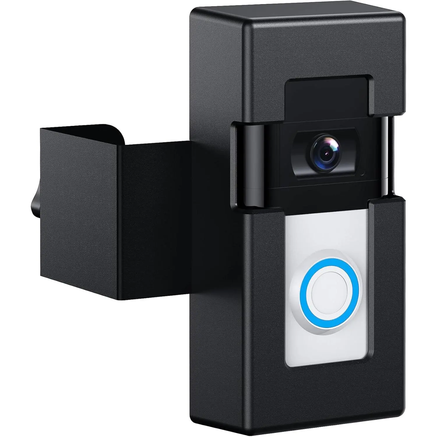 Anti-Theft Video Doorbell Mount ,Adjustable No-Drill Mounting Bracket for Blink & Ring Video Doorbell 1/2/3/3 Plus/4/2023 Release,Not Block Doorbell Motion Sensor for Home Apartment Office (Black)