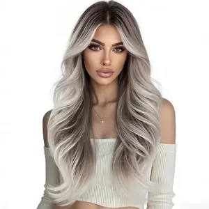 Natural Long Curly Hair Wig with Side-Swept Bangs Elegant Style Realistic Look Versatile for Various Occasions