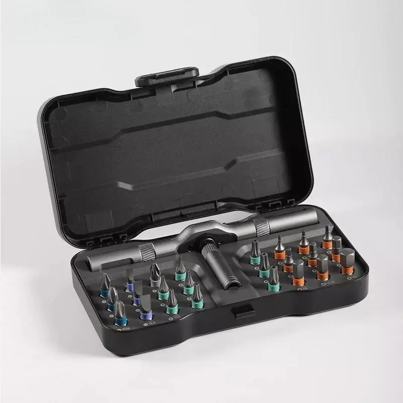 SEESE 24 in 1 Screwdriver Set, Multipurpose Switchable Screwdriver Shape Tool Kit, Compact & Portable Ratchet Screwdriver for Various Home Repairs