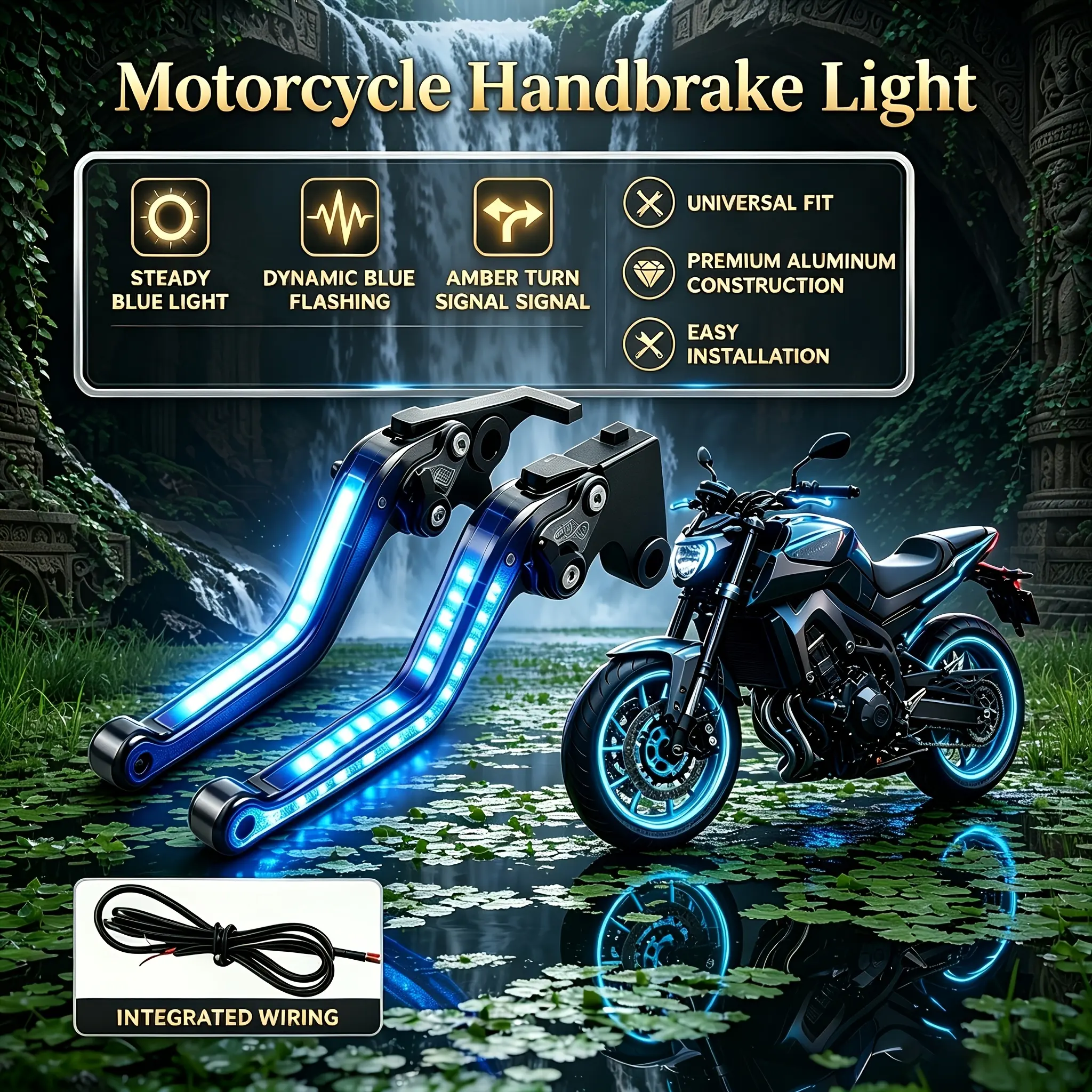 LED-Illuminated Transparent Motorcycle Brake Lever - Handbrake Light for Night Riding, Motorcycle Accessories
