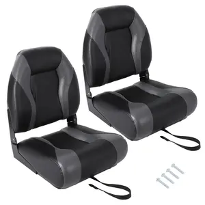 2 Pack Boat Seats High Back,Folding Boat Seats with Thickened Sponge Padding and Hinge,Stainless Steel Screws Included,for Sightseeing Boat,Speedboat