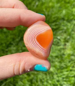 Banded Carnelian Tumbled Stone - Polished Carnelian Crystal