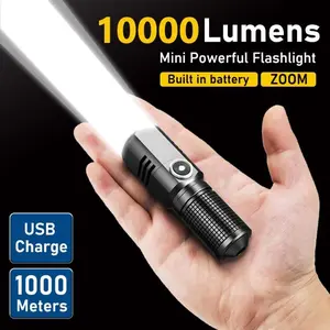 Powerful Flashlight Zoomable Rechargeable Flashlight Outdoor Camping Hiking Night Fishing Tactical Torch Emergency Waterproof