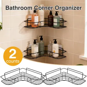 2 Counts Bathroom Corner Organizer, Anti-corrosion & anti-rust paint for home space storage