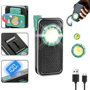 1pc Portable LED Work Light, USB Rechargeable Outdoor Flashlight with Magnetic Base, COB Lighting, Pen Clip Design, 360° Rotation, Head Can Be Folded Freely, 3 Brightness Modes, Suitable for Camping, Reading, Maintenance, And Nighttime Emergency Lighting