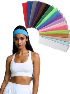 18-Piece Colorful Fabric Sports Headbands Set, Daily Casual Hair Bands for Running & Outdoor Activities, Comfortable Design, Sweat Wicking Headband