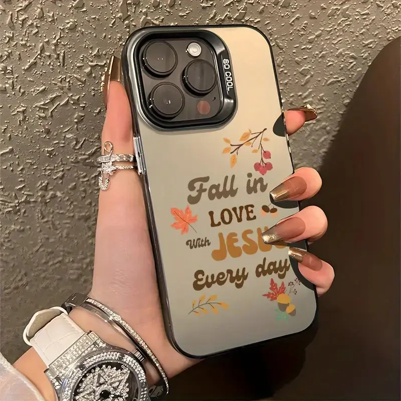 Aesthetic Christian Smartphone Case for iPhone 11-16, Pro/Max/Plus - Handheld Cellphone Protection for Devices, Jesus-Themed Gift for Women (Sweny Day Design)